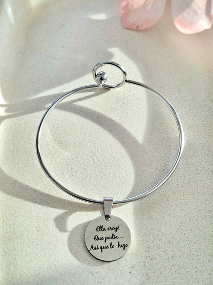 Esclava con Dije Circular Personalizado