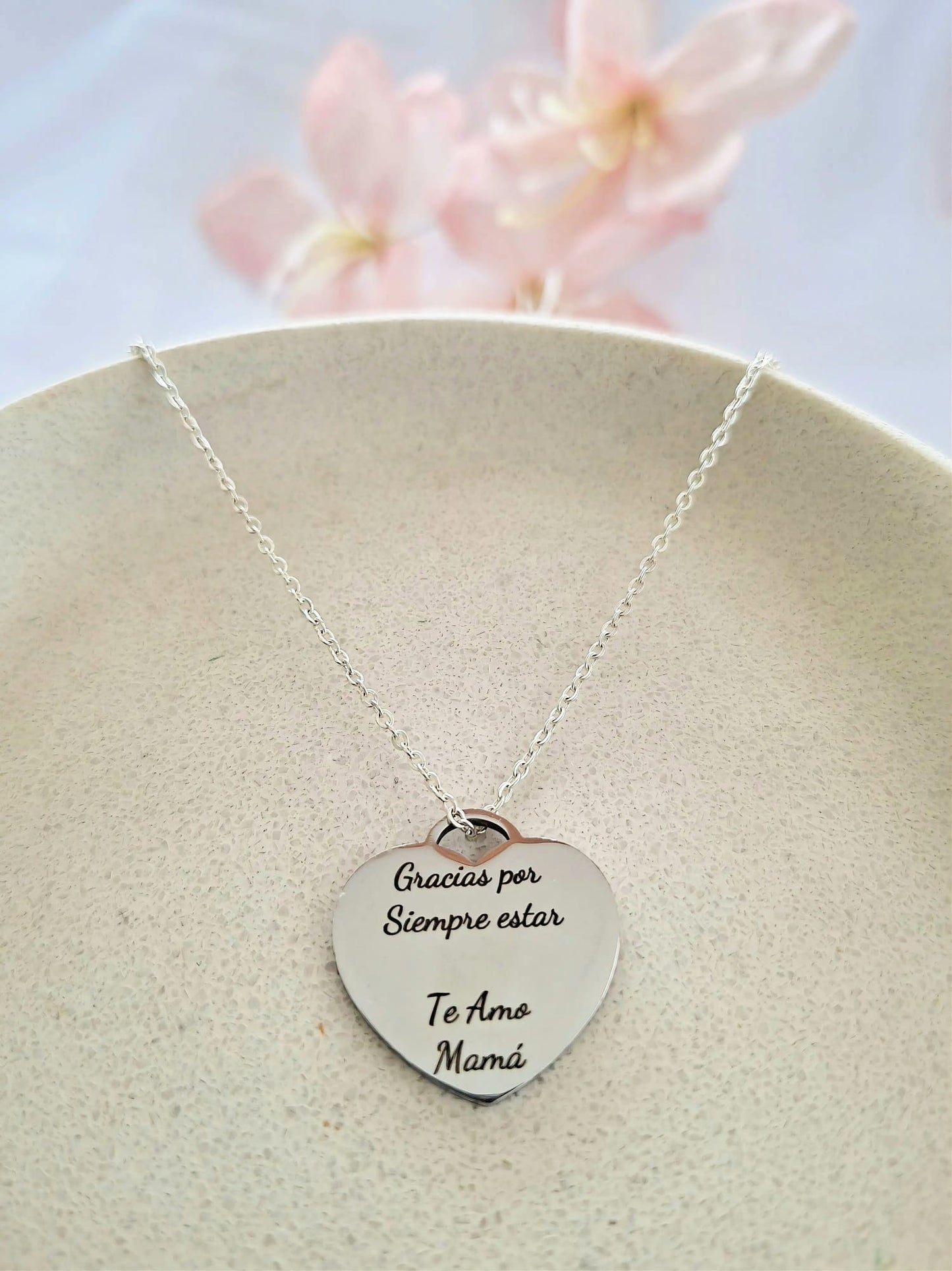 Collar Corazón Personalizado-Grabado láser de foto,texto.