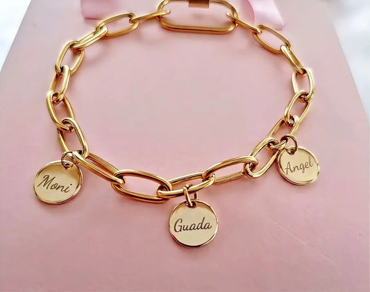 Pulsera eslabones con Dijes Personalizados