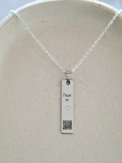 Cadena con dije rectangular Qr