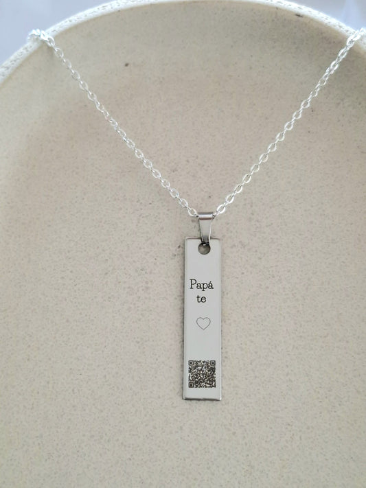 Cadena con dije rectangular Qr
