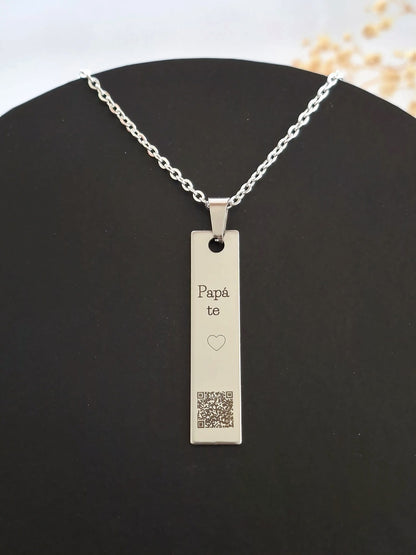 Cadena con dije rectangular Qr